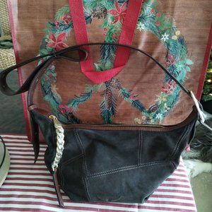 NEW ZADIG & VOLTAIRE Le Cecilia SUEDE Patchwork SHOULDER BAG-$695 RETAIL